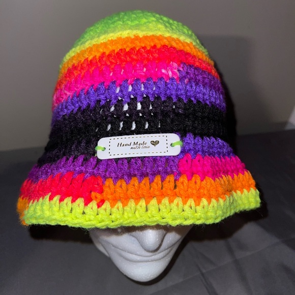 Handmade Bucket Hat Crocheted Multi Color Women’s/Men’s - One Size Fits Most - Picture 2 of 4